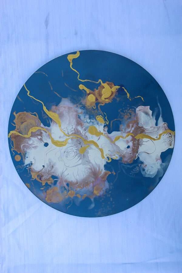 Impeccably Detailed Fluid Painting – A True Collector’s Dream | 2 Colour Tone (Blue & White)