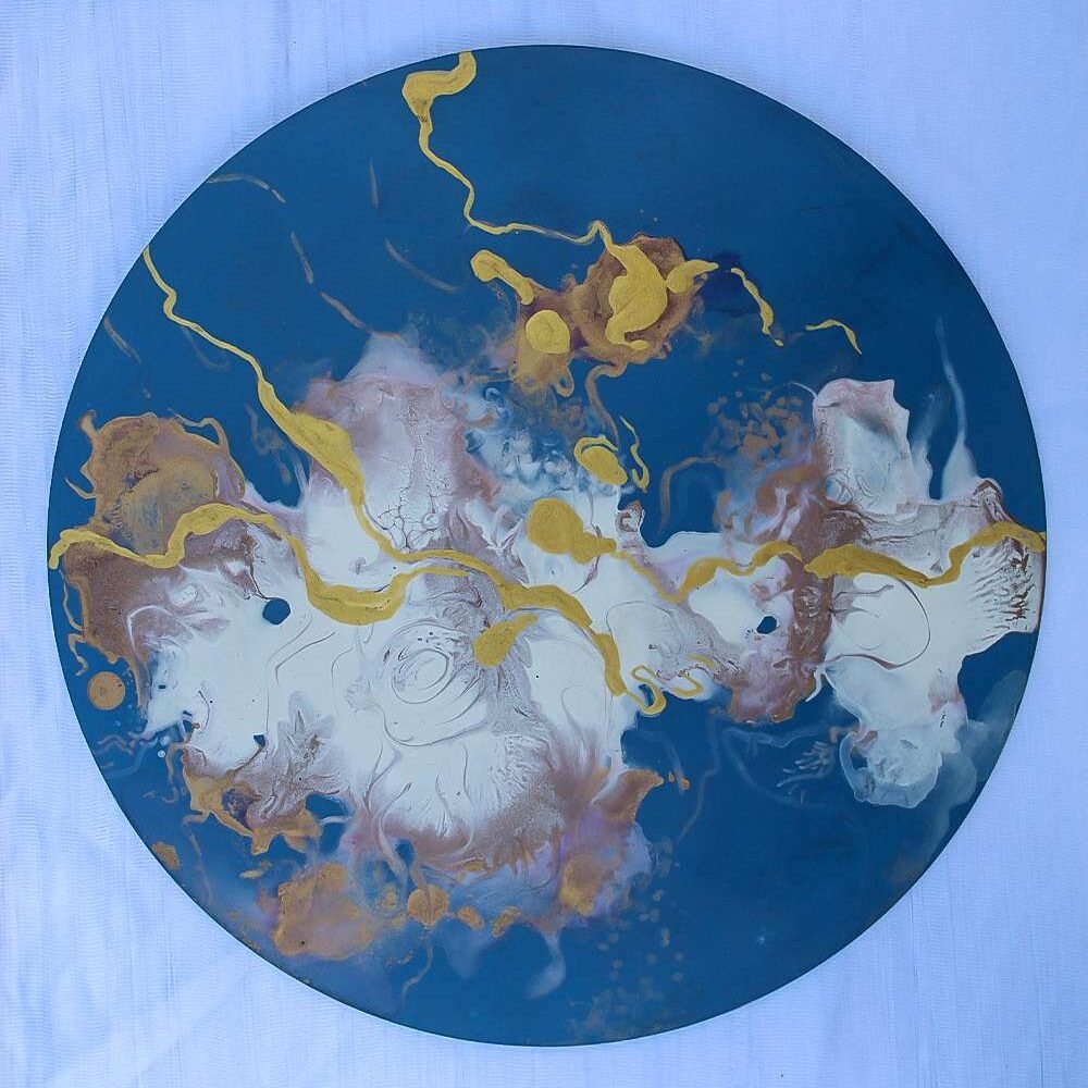 Impeccably Detailed Fluid Painting – A True Collector’s Dream | 2 Colour Tone (Blue & White)