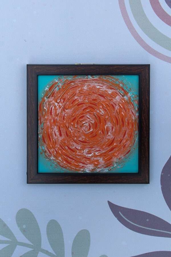 Unmatched Elegance – A Stunning Handcrafted Texture Painting | 2 Colour Tone (Blue & Orange)