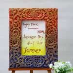 Exquisite Wooden Carved Photo Frame with Metallic Finish | 2 Colour Tone (Red & Blue)