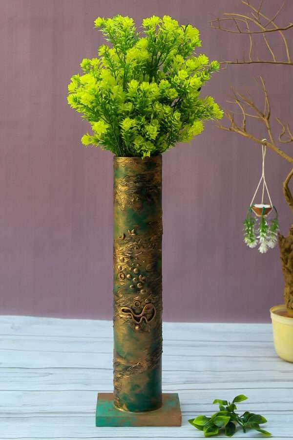 Bold & Unique Handmade Flower Pot for Modern Homes | 2 Colour Tone (Green & Copper)