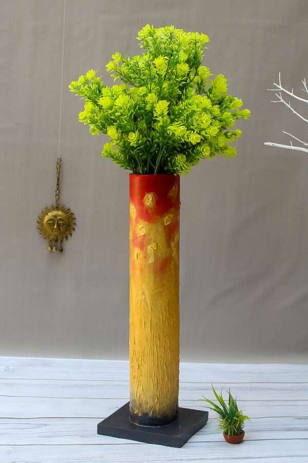 Gorgeous Handmade Flower Pot – A True Statement Piece | 2 Colour Tone (Red & Golden)