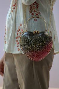 Heart-Shaped Embossed Handbag